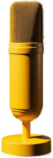 Microfone amarelo em 3D