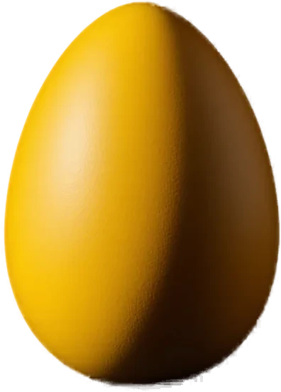 Ovo amarelo em 3D